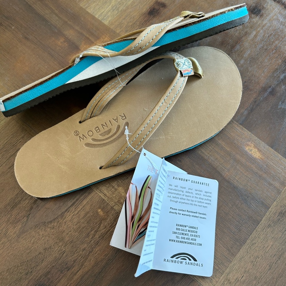 NWT Rainbow flip flops